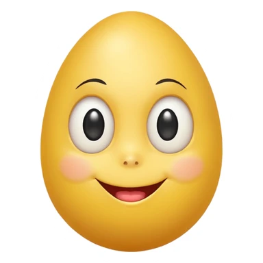 yellow egg with side eye smiling face, no cracks sticker