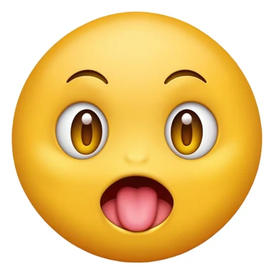 a emoji with tongue out and eyes wide and it looks like a round yellow emoji that doesn’t look like a human sticker