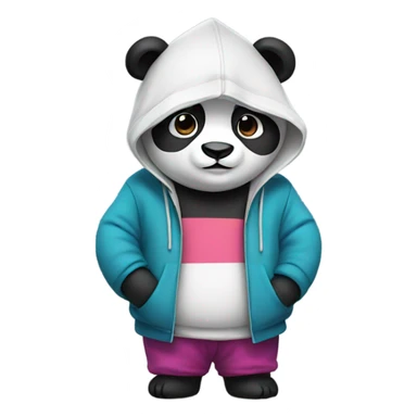 Panda wearing a hoody sticker