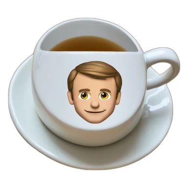 Emmanuel Macron dans une tasse de thé sticker