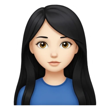 Une belle fille avec les cheveux long, noir avec un côté blond clair sticker