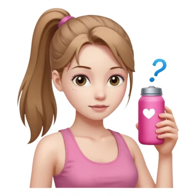 Девушка, бледная кожа, светло русые, длинные волосы, собранные в хвост, серые глаза, розовая майка без рукавов  sticker