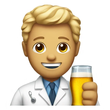 Beer in lab coat  sticker