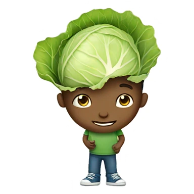 boy with cabbage sticker