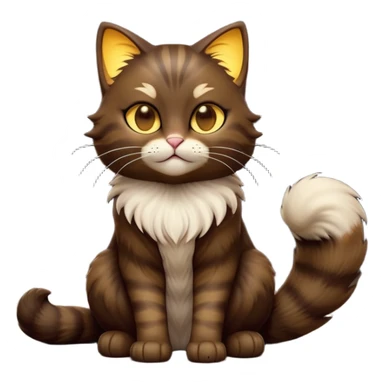 cinematic-[showshoe cat]-realistic-full-body-sitting-emoji,-tail-curled-playfully-around-its-paws,-head-tilted-dramatically,-fluffy-[dark brown mask]-fur,-simplified-yet-realistic-focused-features,-highly-detailed,-glowing-with-an-almost-sarcastic-glow sticker