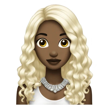 pale girl with long black hair luxury bling sticker