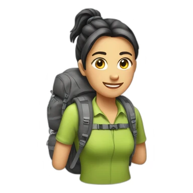 famale Backpackers with ponytail sticker