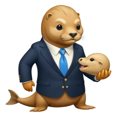 a sea lion eating donald trump sticker