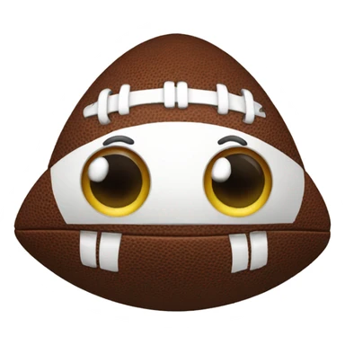 A football with eyes and a moustache sticker