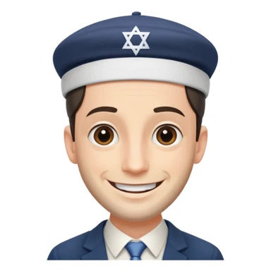 jewish man's face, wearing a kippah and payot sticker