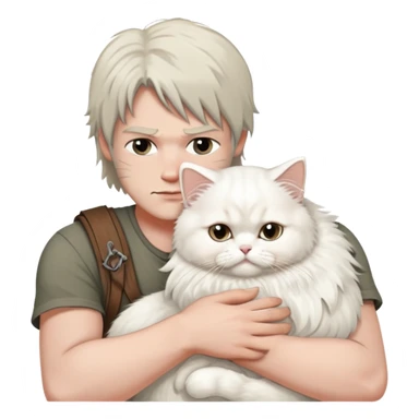 Daryl dixon snuggling white Persian cat  sticker
