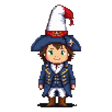 Napoleon Bonaparte with bicorn hat and hand in coat sticker