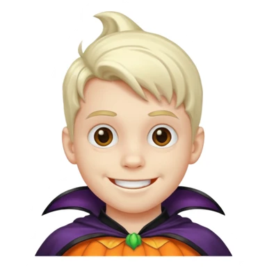 boy with hallowen costumes sticker
