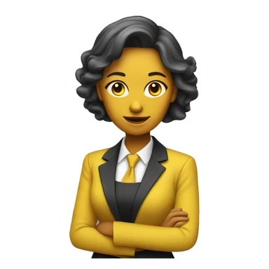 yellow female that looks like a banker with money in her hand sticker