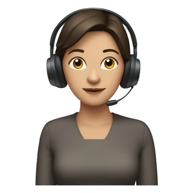 Brunette woman with headset on sticker