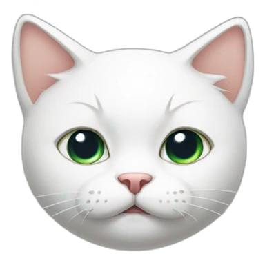 White cat tired sticker