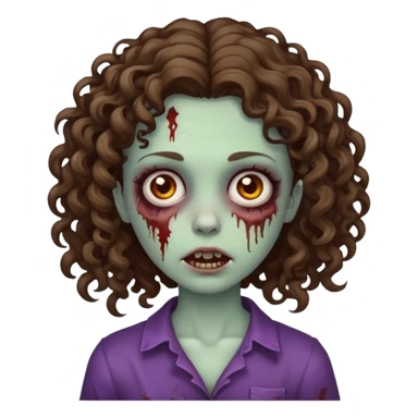 a zombie girl, the hair is curly and bruenette sticker
