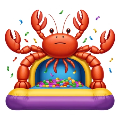 A bounce house with confetti, sprinkles, and caviar and lobster sticker