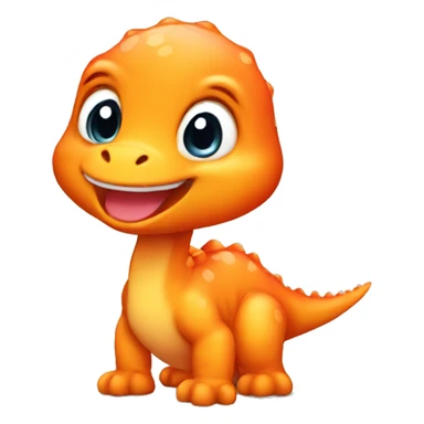 baby orange Dinosaur sticker
