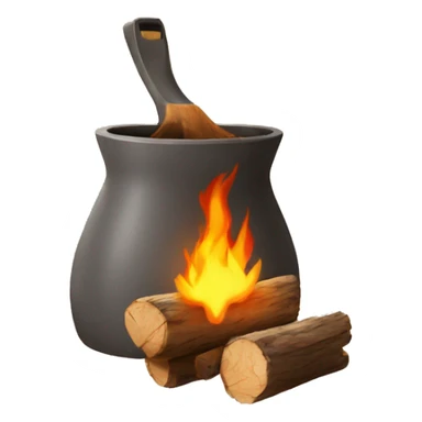 firewood with pot on sticker