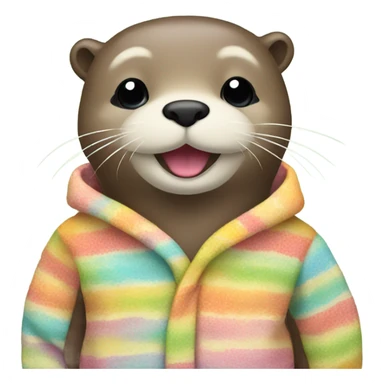 Otter wearing pajamas sticker