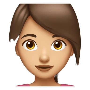 chica de apariencia de 16 años pelo color chocolate rojiso y con flequillo,blanca de piel ojos color marron oscuroojos  sticker