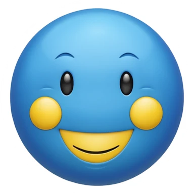 Blue ball With a smiley face sticker
