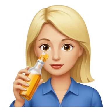 Blonde mom drinking a bottle of Malort  sticker