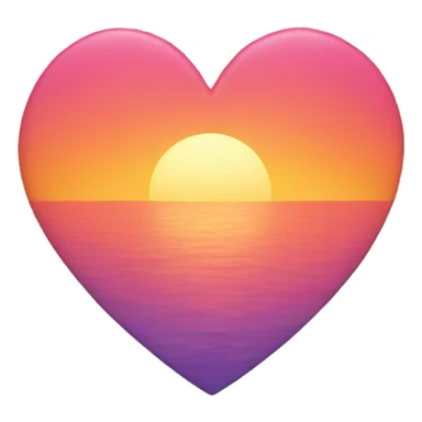 Sunset coloured heart sticker