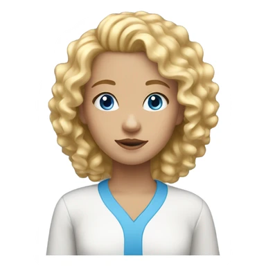 girl with blue eyes and blonde curly hair sticker