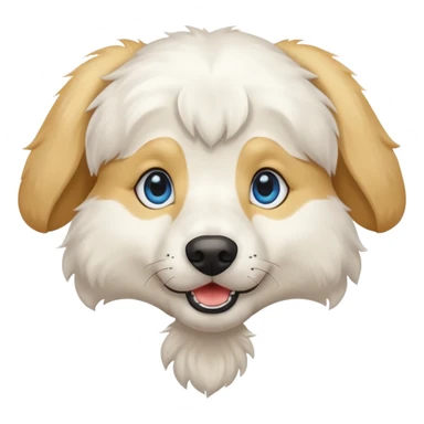 big blue eyed white dog sticker
