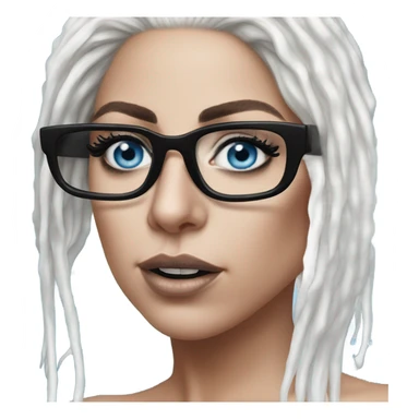 Hyper Realistic lady gaga rain on me blue eyes black glasses  sticker