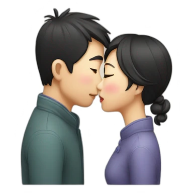 Chinese couple kissing sticker