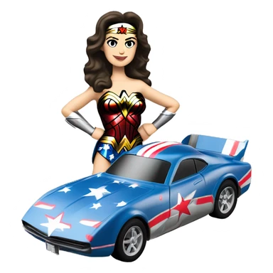 Linda Carter as WW2 Wonder Woman’s Long wheelbase widened ground effects Scion FR-S hypercar rc car sticker