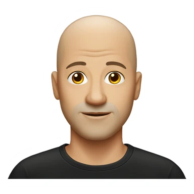 bald man in black shirt thinner face sticker