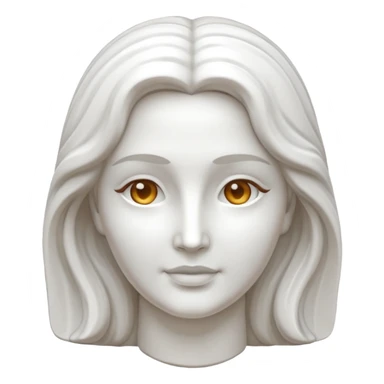 Marble style statue of woman face full white sticker