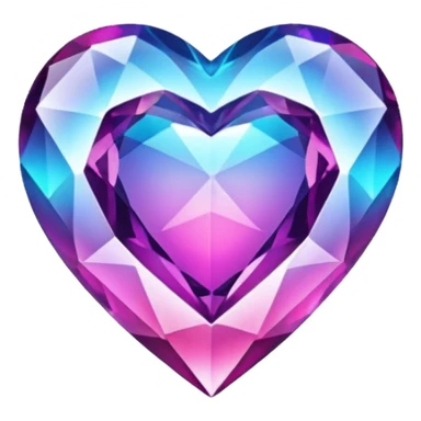 crystal heart emoji, sparkling, faceted, vibrant colors sticker