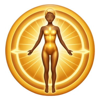 human silhouette with balanced energy lines sticker