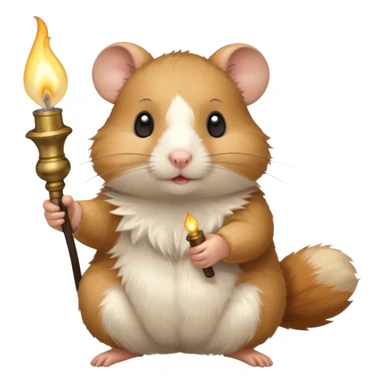 hamster holding oil lamp lighter sticker
