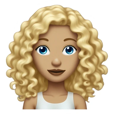 blond curls hair woman with blue eyes and freckles and a gold nose ring  sticker