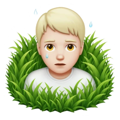 A person melting into the grass sticker