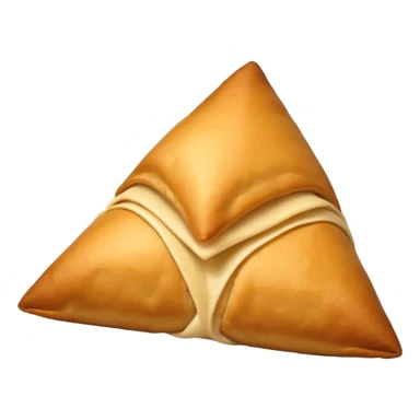 a samosa, crispy golden brown, triangular shape, simple and iconic sticker