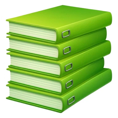 A stack of files from a box, with a gradient in the form of an acid green color. sticker