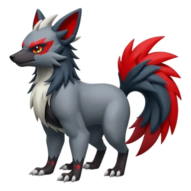 Mightyena-Zorua-Silvally-Fakémon-hybrid-creature (full body)  sticker