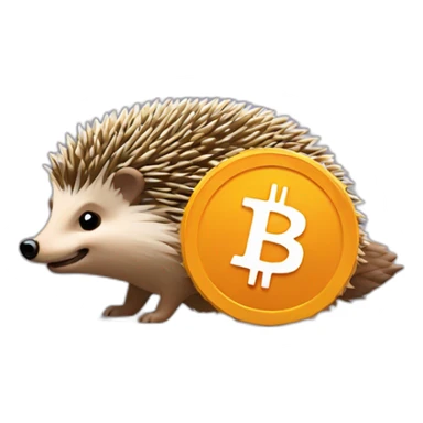 Hedgehog carry Bitcoin sticker