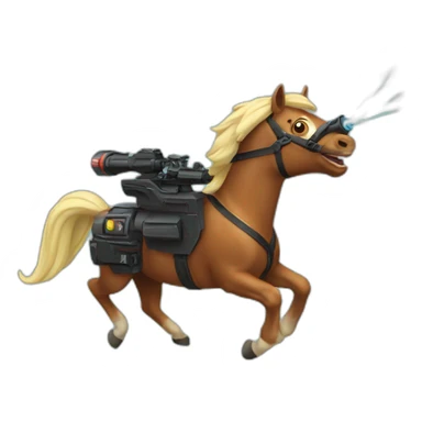 Horse flying lasergun sticker