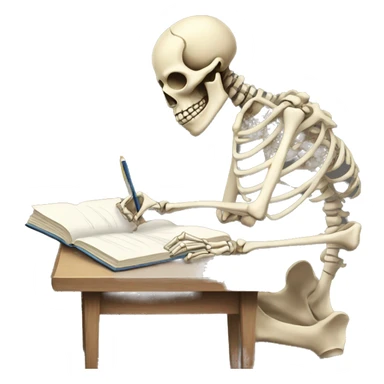 skeleton studying sticker