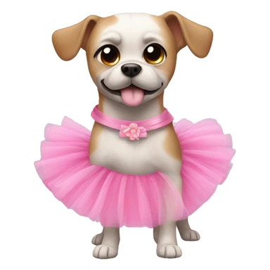 Dog with a pink tutu sticker