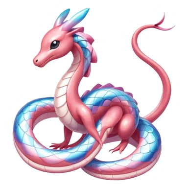 Milotic-Sylveon-Dragonair-Fakémon-hybrid-creature (full body)  sticker