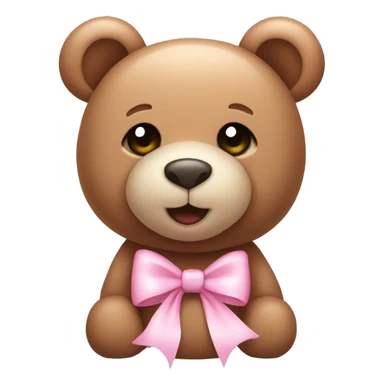 Teddy bear with light pink bows on its ears  sticker